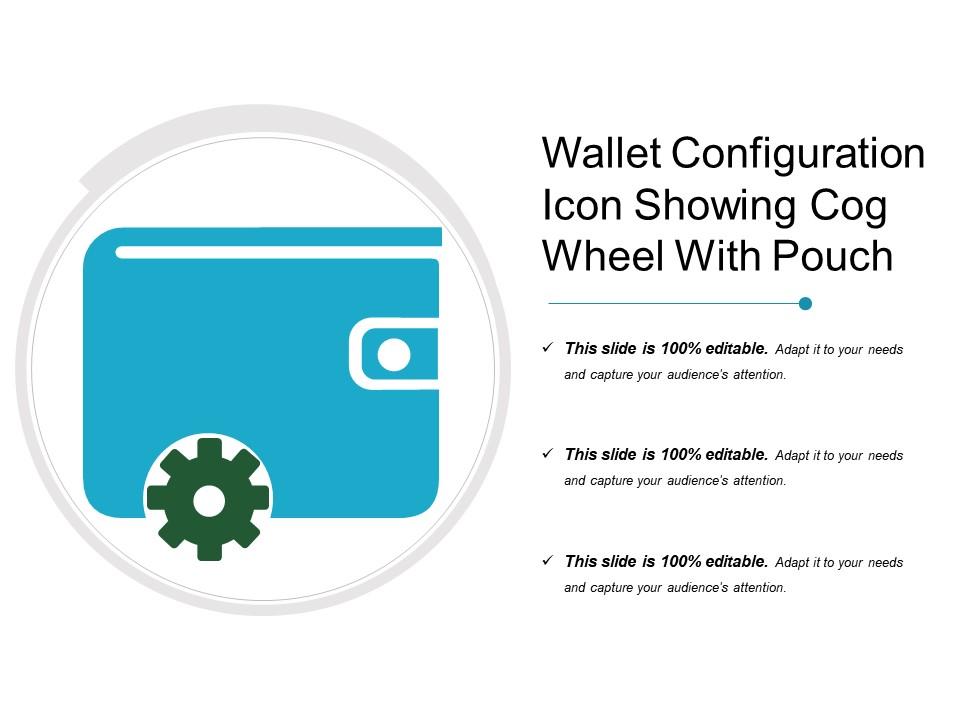 Wallet configuration icon showing cog wheel with pouch Slide01