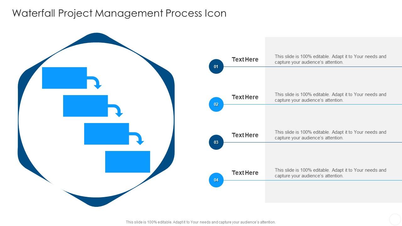 Waterfall Project Management Process Icon Slide01