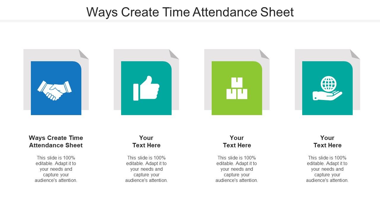 Ways create time attendance sheet ppt powerpoint presentation icon infographics cpb Slide01