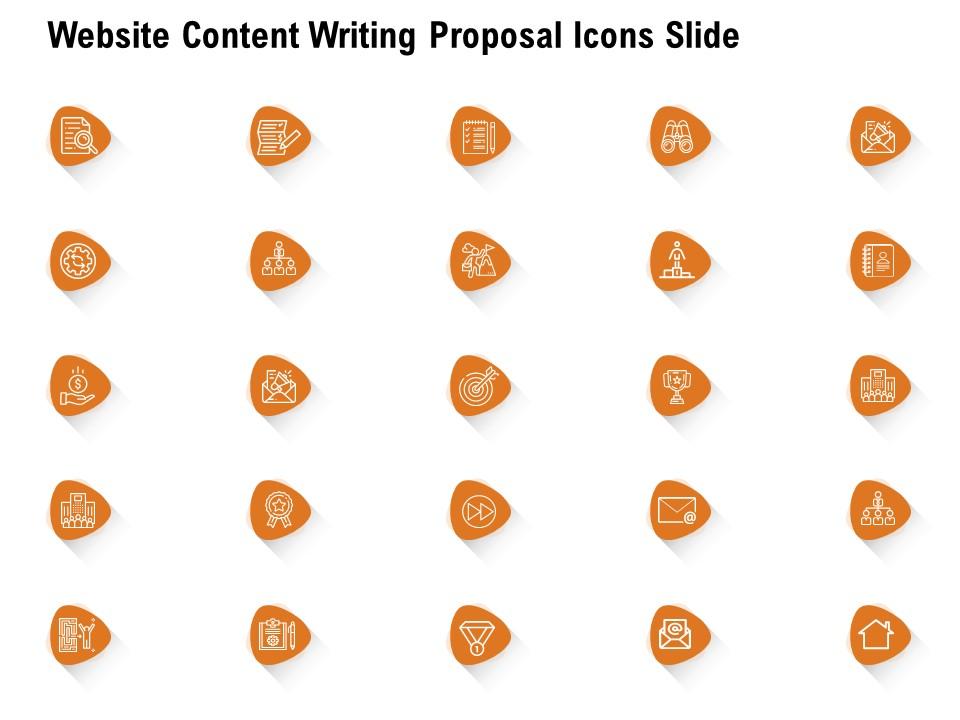 Website content writing proposal icons slide ppt powerpoint presentation pictures designs Slide01