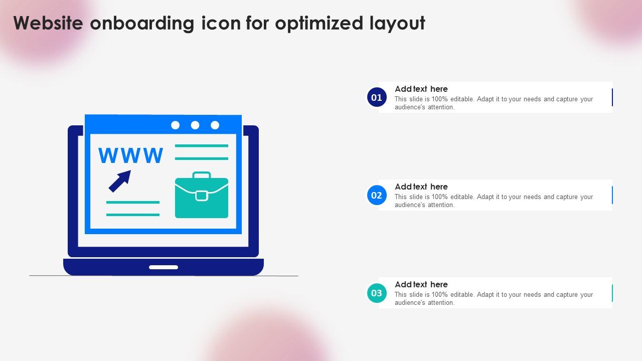 Website Onboarding Icon For Optimized Layout