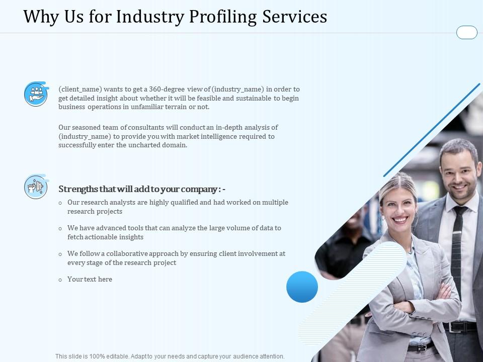 Why us for industry profiling services ppt powerpoint presentation icon slideshow Slide01