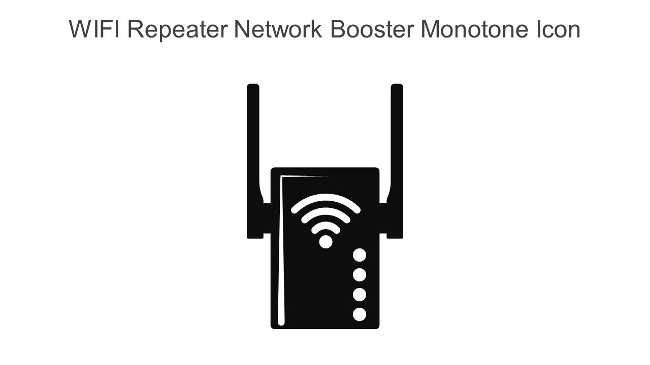 WIFI Repeater Network Booster Monotone Icon In Powerpoint Pptx Png And Editable Eps Format
