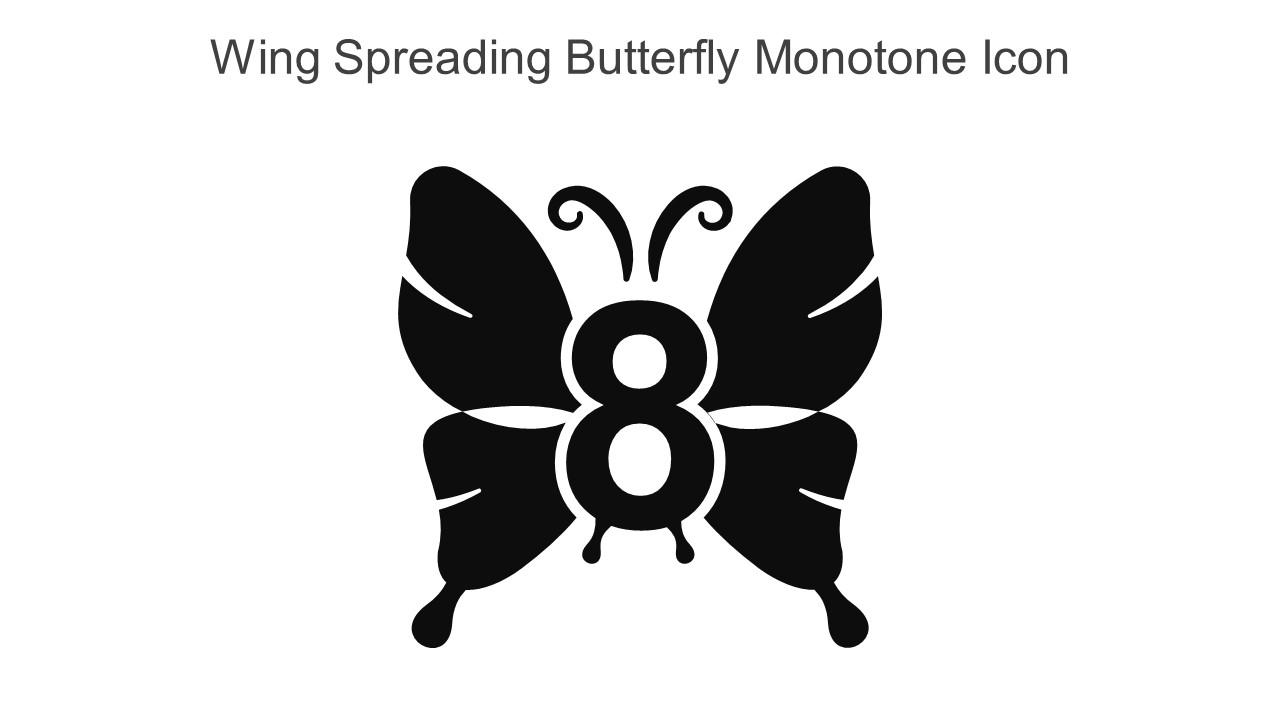 Wing Spreading Butterfly Monotone Icon In Powerpoint Pptx Png And Editable Eps Format Slide01