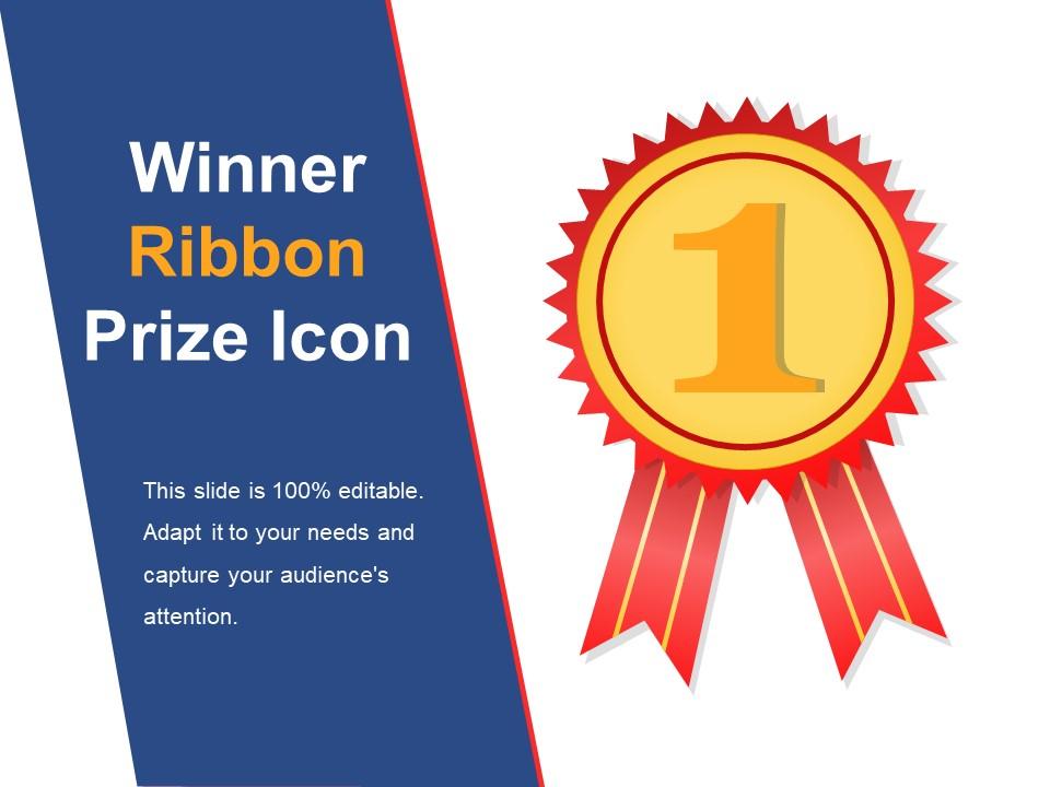 Winner ribbon prize icon example of ppt Slide01