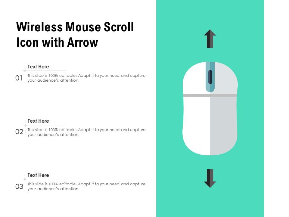 Wireless mouse scroll icon with arrow Slide01