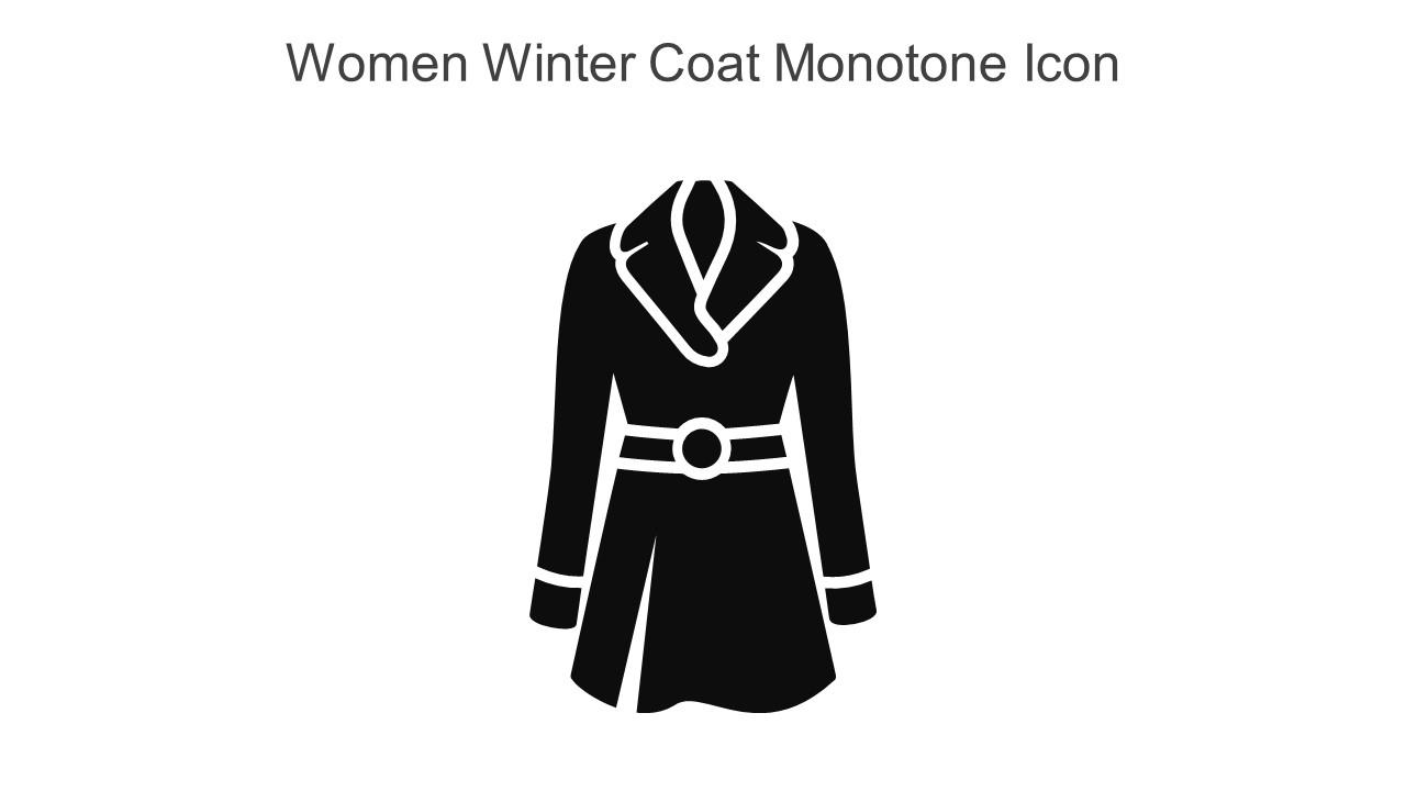 Women Winter Coat Monotone Icon In Powerpoint Pptx Png And Editable Eps Format Slide01