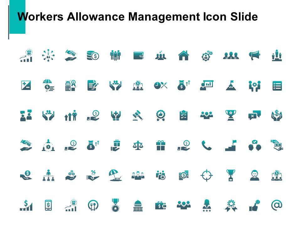 Workers allowance management icon slide growth management c782 ppt powerpoint presentation visual aids gallery Slide01