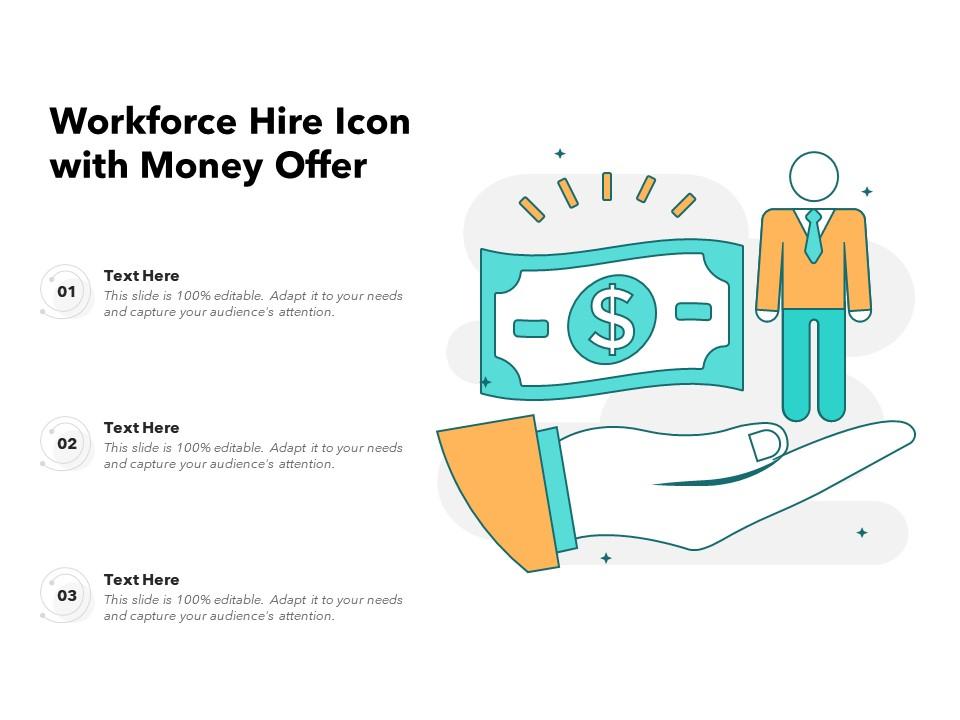 Workforce hire icon with money offer Slide01