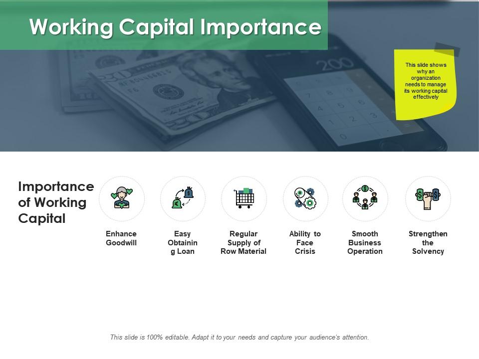 Working capital importance enhance goodwill ppt powerpoint presentation icon deck Slide01