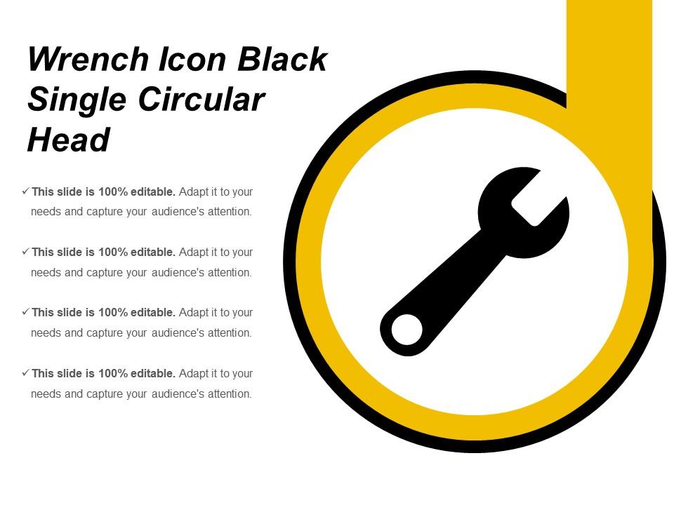Wrench icon black single circular head Slide01