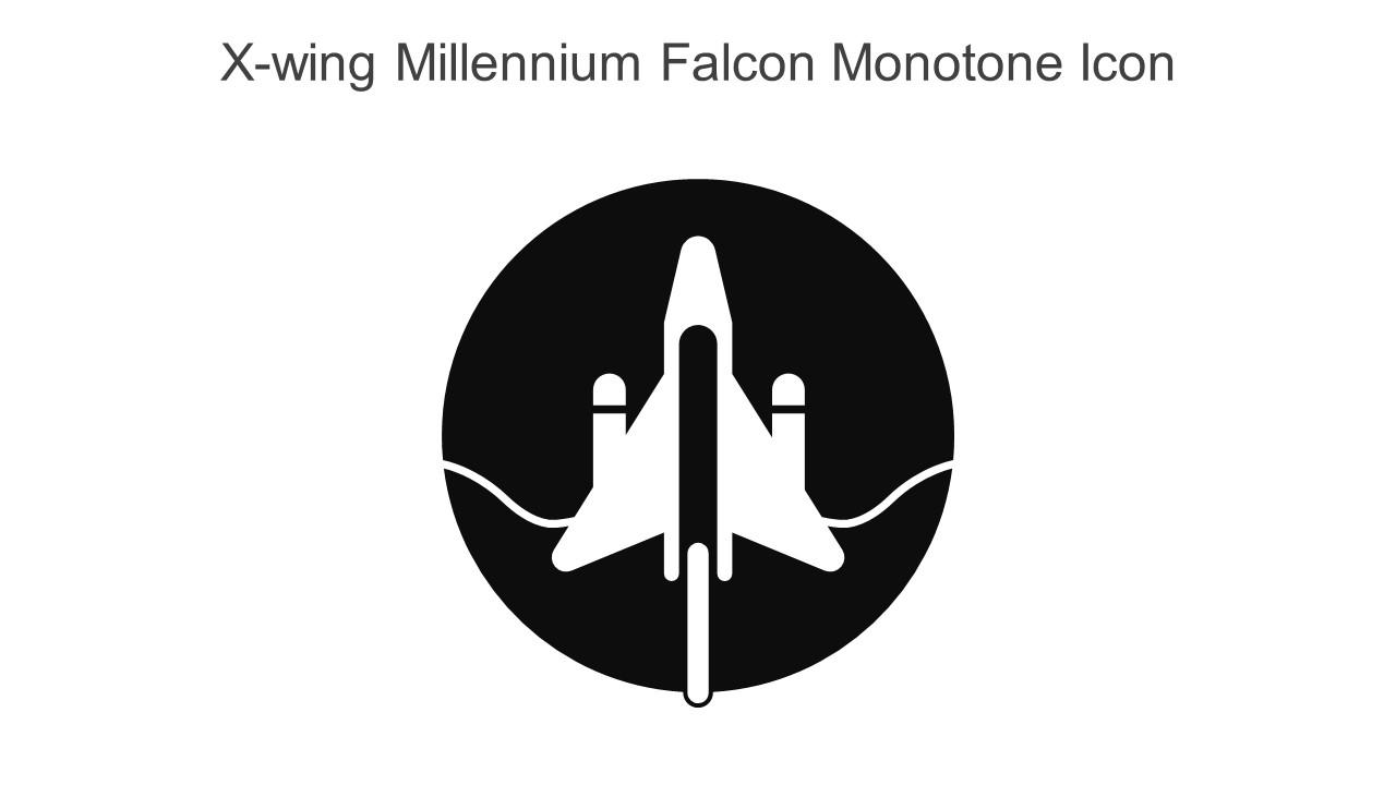 X Wing Millennium Falcon Monotone Icon In Powerpoint Pptx Png And Editable Eps Format