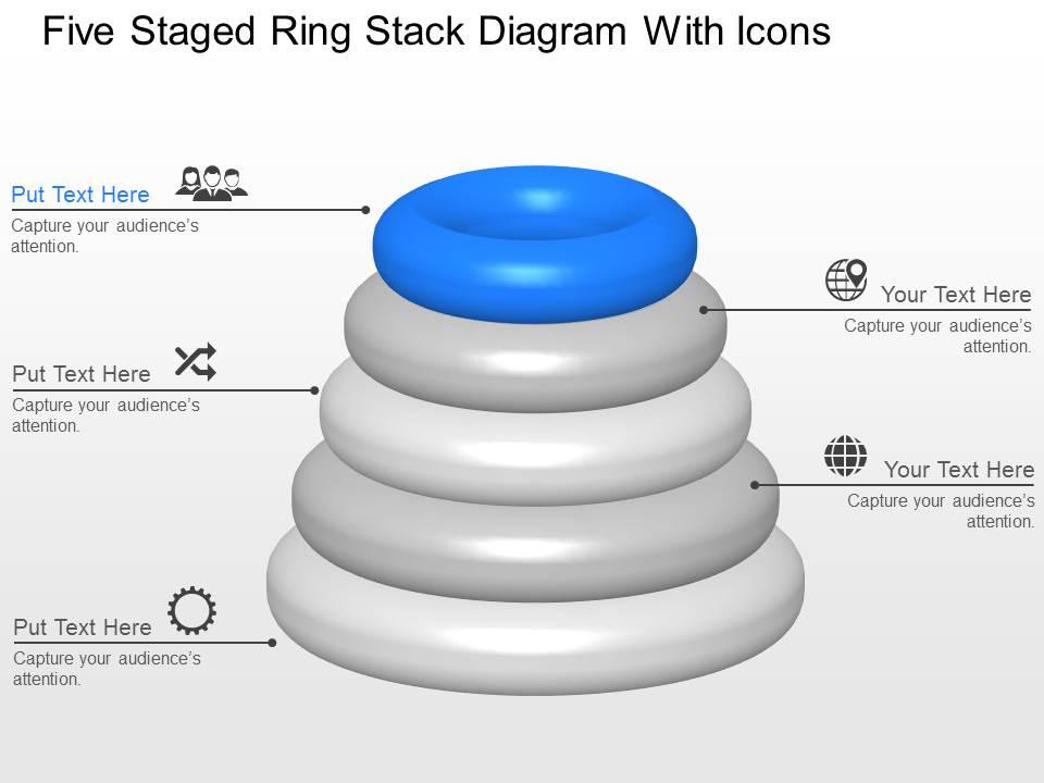 Xq five staged ring stack diagram with icons powerpoint template Slide01