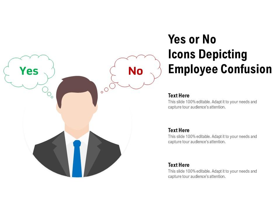 Yes or no icons depicting employee confusion Slide01