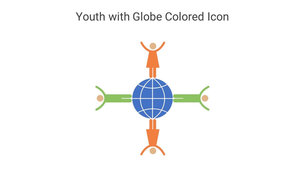 Youth With Globe Colored Icon In Powerpoint Pptx Png And Editable Eps Format Slide01