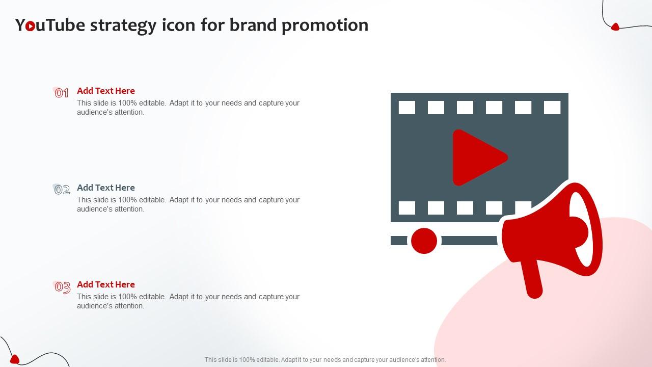 Youtube Strategy Icon For Brand Promotion Slide01