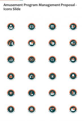 Amusement Program Management Proposal Icons Slide One Pager Sample Example Document