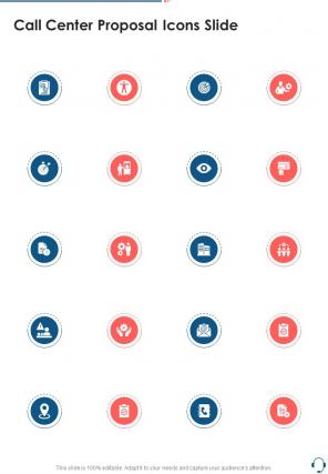 Call Center Proposal Icons Slide One Pager Sample Example Document