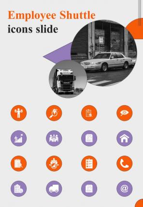 Employee Shuttle Icons Slide Proposal For Employee Shuttle One Pager Sample Example Document