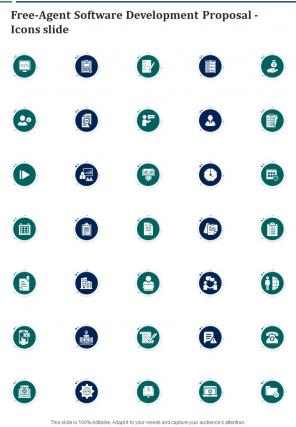 Free Agent Software Development Proposal Icons Slide One Pager Sample Example Document