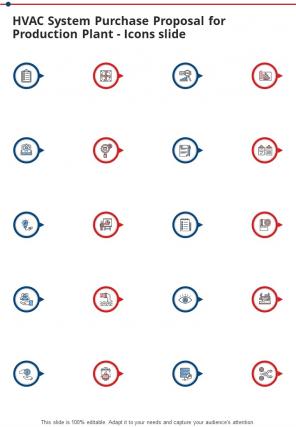 Hvac System Purchase Proposal For Production Plant Icons Slide One Pager Sample Example Document