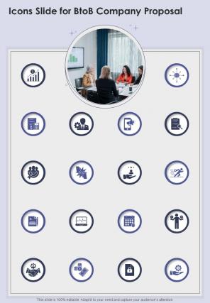 Icons Slide For Btob Company Proposal One Pager Sample Example Document