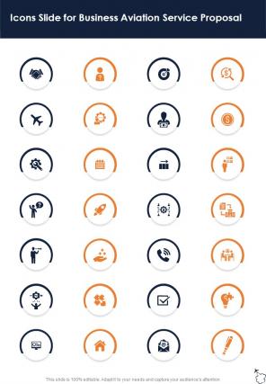 Icons Slide For Business Aviation Service Proposal One Pager Sample Example Document