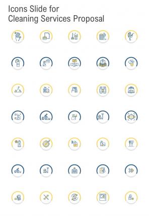 Icons Slide For Cleaning Services Proposal One Pager Sample Example Document