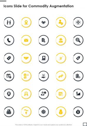 Icons Slide For Commodity Augmentation One Pager Sample Example Document