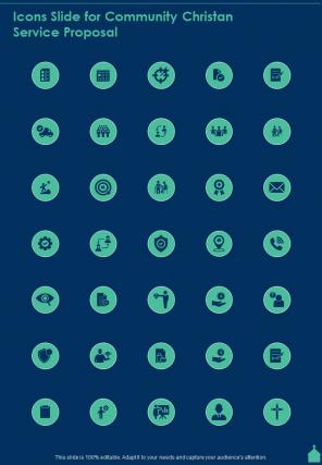 Icons Slide For Community Christan Service Proposal One Pager Sample Example Document