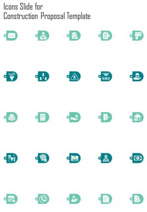 Icons Slide For Construction Proposal Template One Pager Sample Example Document