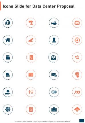 Icons Slide For Data Center Proposal One Pager Sample Example Document