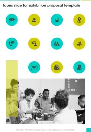 Icons Slide For Exhibition Proposal Template One Pager Sample Example Document