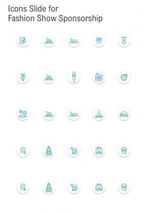Icons Slide For Fashion Show Sponsorship One Pager Sample Example Document
