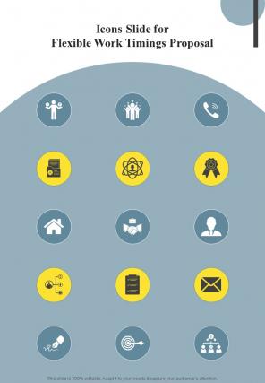 Icons Slide For Flexible Work Timings Proposal One Pager Sample Example Document