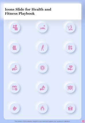 Icons Slide For Health And Fitness One Pager Sample Example Document