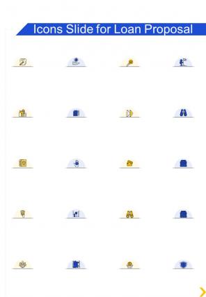 Icons Slide For Loan Proposal One Pager Sample Example Document