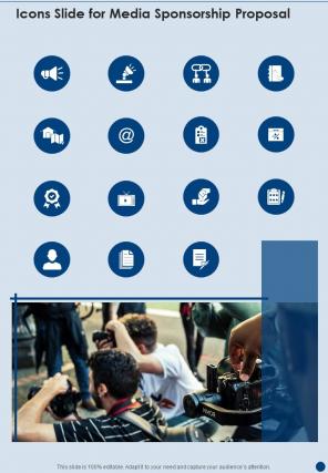 Icons Slide For Media Sponsorship Proposal One Pager Sample Example Document