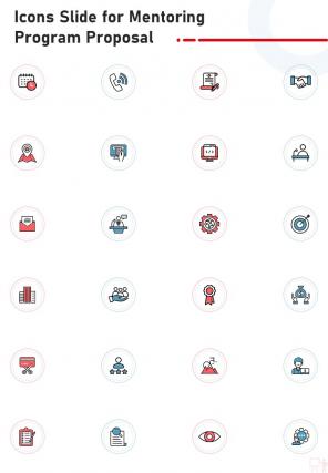 Icons Slide For Mentoring Program Proposal One Pager Sample Example Document