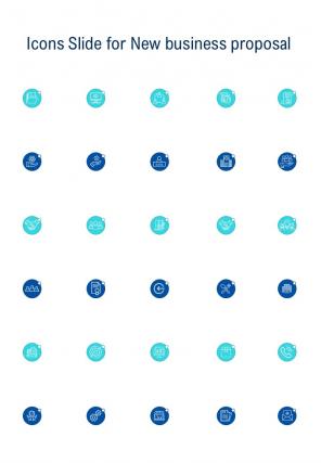 Icons Slide For New Business Proposal One Pager Sample Example Document