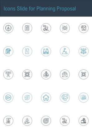 Icons Slide For Planning Proposal One Pager Sample Example Document