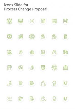 Icons Slide For Process Change Proposal One Pager Sample Example Document