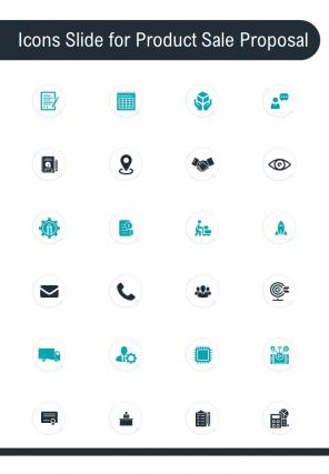 Icons Slide For Product Sale Proposal One Pager Sample Example Document