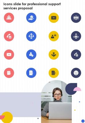 Icons Slide For Professional Support Services Proposal One Pager Sample Example Document