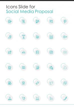 Icons Slide For Social Media Proposal One Pager Sample Example Document