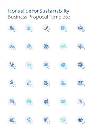 Icons Slide For Sustainability Business Proposal Template One Pager Sample Example Document