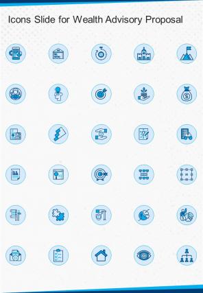Icons Slide For Wealth Advisory Proposal One Pager Sample Example Document
