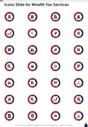 Icons Slide For Wealth Tax Services One Pager Sample Example Document