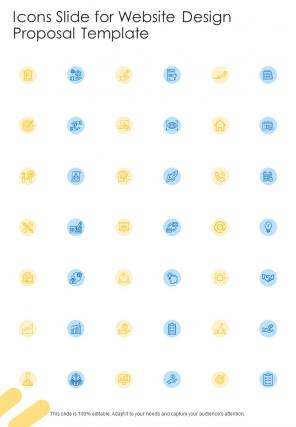 Icons Slide For Website Design Proposal Template One Pager Sample Example Document