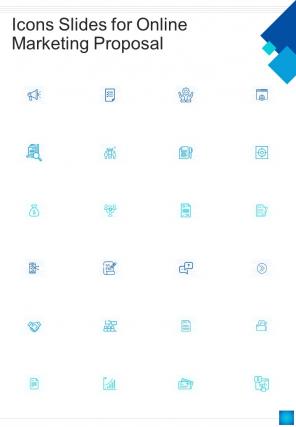 Icons Slides For Online Marketing Proposal One Pager Sample Example Document
